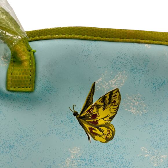 RARE Vintage 70s Womens Handbag Cats Spring Green Floral New Flawed Read Below - Picture 5 of 10